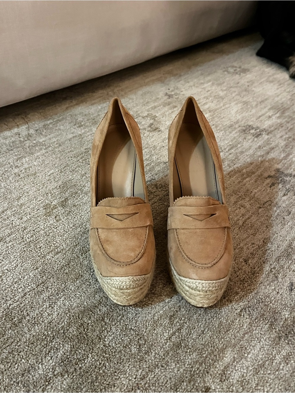 Altuzarra Jcrew Tan Suede Espadrille Loafer Pumps